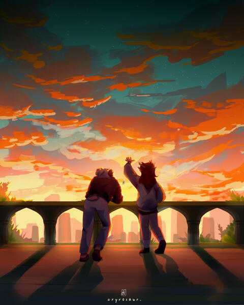 Lined fullbody x2 (+$15 x 2) + Painted Background ($20) = $50